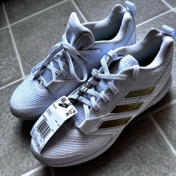 Adidas Icon White and Gray Athletic Shoes - Picture 2 of 5